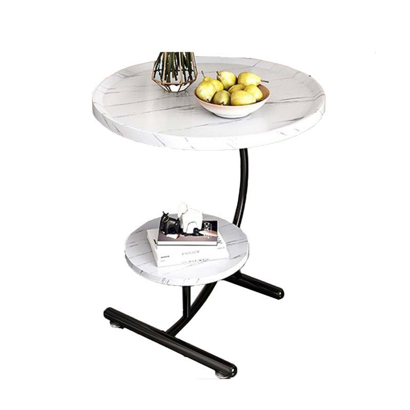 2 Tier End Table Sofa Side End Table Round Nightstand with Sturdy Metal Frame Payday Deals