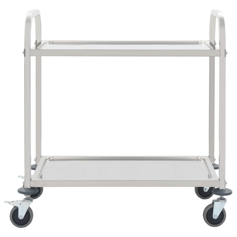 2-Tier Kitchen Trolley 95x45x83.5 cm Stainless Steel Payday Deals