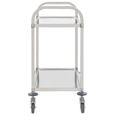 2-Tier Kitchen Trolley 95x45x83.5 cm Stainless Steel Payday Deals