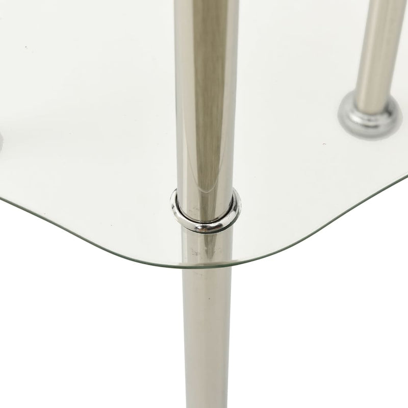 2-Tier Side Table Transparent 38x38x50 cm Tempered Glass Payday Deals