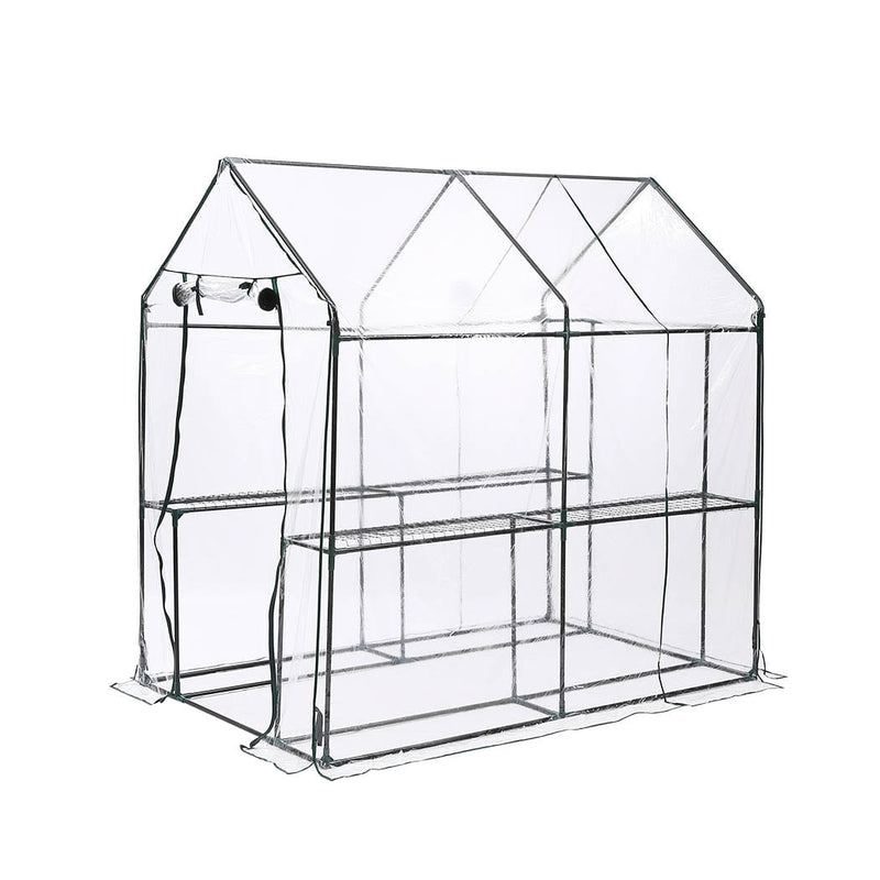 2 Tier Walk In Greenhouse Garden Shed PVC Cover Film Tunnel Green House Plant Payday Deals