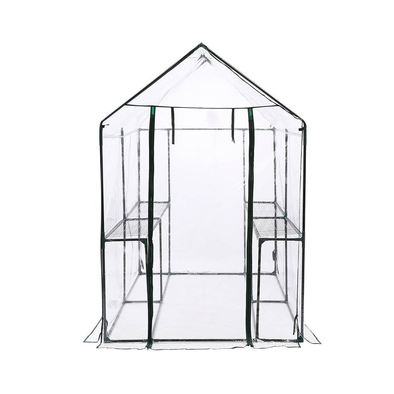 2 Tier Walk In Greenhouse Garden Shed PVC Cover Film Tunnel Green House Plant Payday Deals