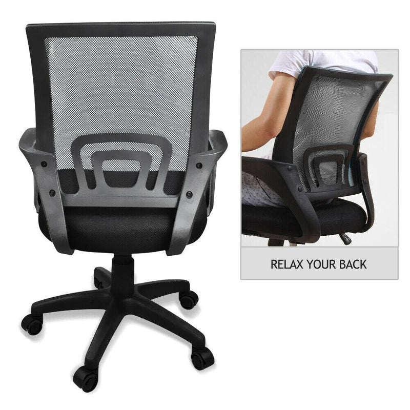 2 x Ergonomic Mesh Computer Home Office Desk Midback Task Black Adjustable Chair Payday Deals