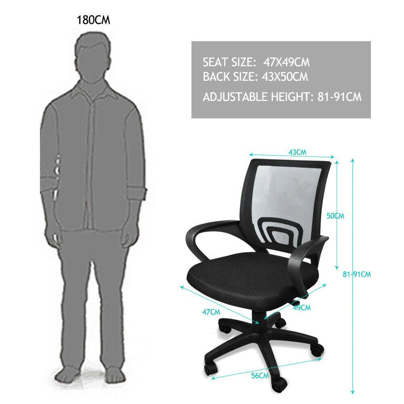 2 x Ergonomic Mesh Computer Home Office Desk Midback Task Black Adjustable Chair Payday Deals