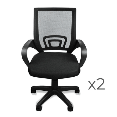 2 x Ergonomic Mesh Computer Home Office Desk Midback Task Black Adjustable Chair Payday Deals