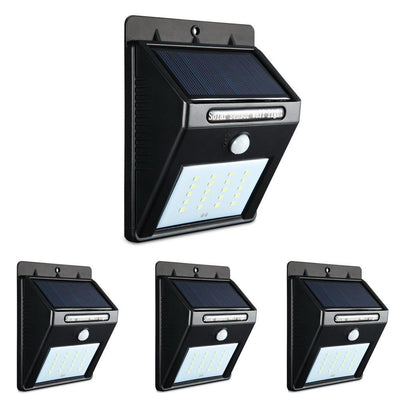 4X 20 LED Solar Powered Wall Motion Sensor Light Outdoor Garden Security Lamp Payday Deals