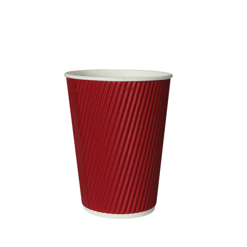 200 Pcs 12oz Disposable Takeaway Coffee Paper Cups Triple Wall Take Away w Lids Payday Deals