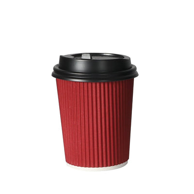 200 Pcs 8oz Disposable Takeaway Coffee Paper Cups Triple Wall Take Away w Lids