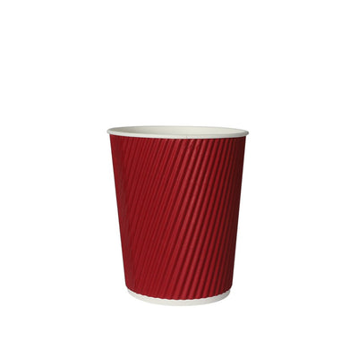 200 Pcs 8oz Disposable Takeaway Coffee Paper Cups Triple Wall Take Away w Lids Payday Deals