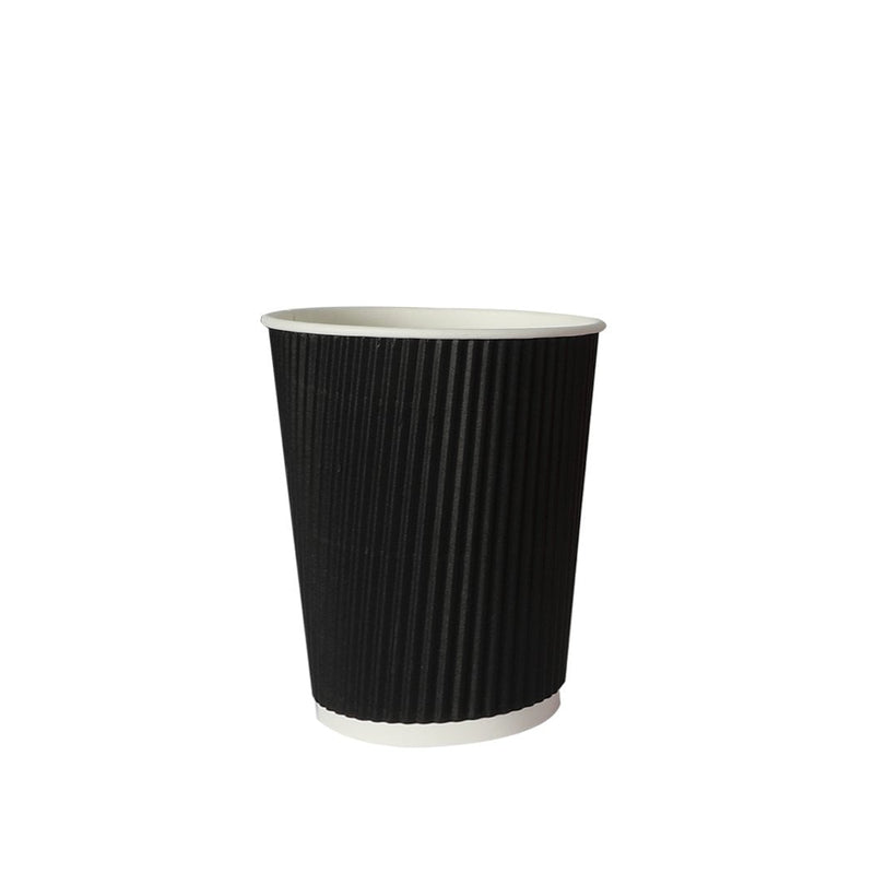 200 Pcs 8oz Disposable Takeaway Coffee Paper Cups Triple Wall Take Away w Lids Payday Deals