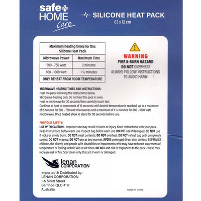 Safe Home Care Blue Soft Silicone Heat Pack 63 x 12 cm Great For Neck