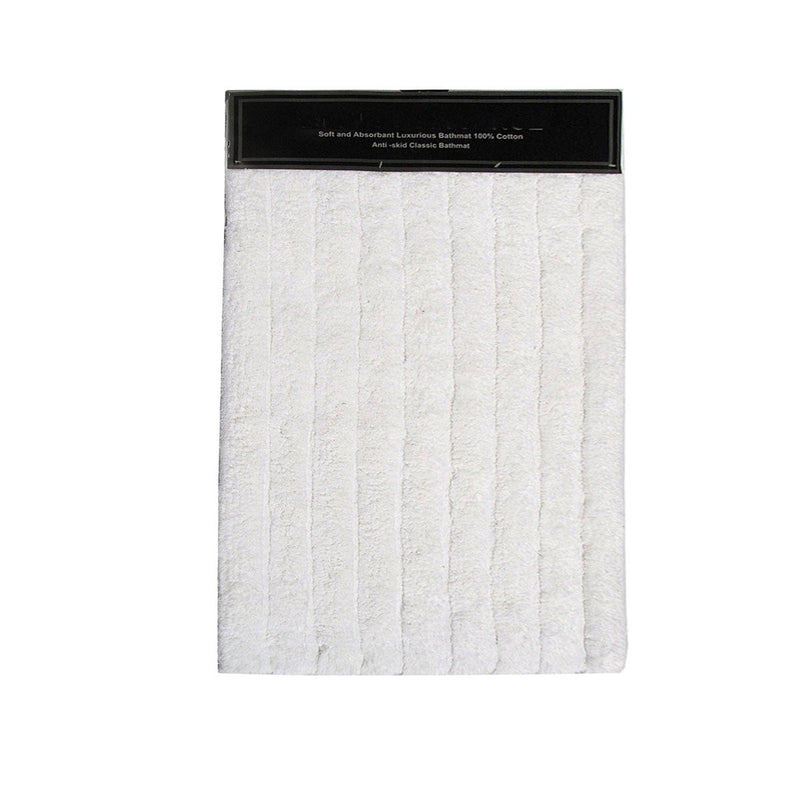 2000GSM Soft & Absorbant 100% Cotton Bath Mat 50 x 80cm White Payday Deals