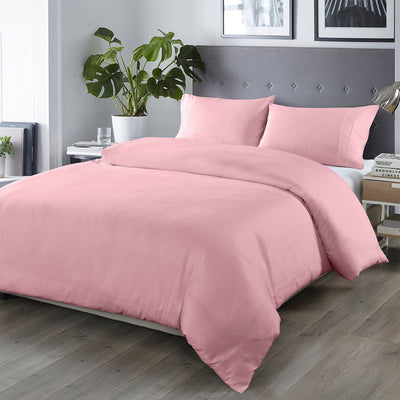 Royal Comfort Blended Bamboo Quilt Cover Sets -Blush-King