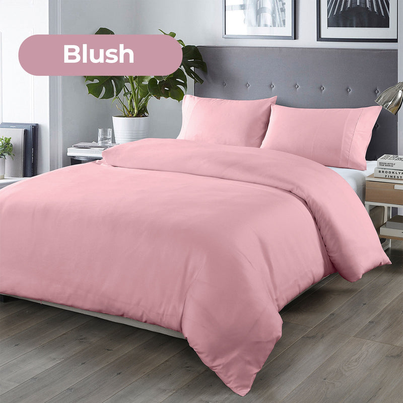 Royal Comfort Blended Bamboo Quilt Cover Sets -Blush-King