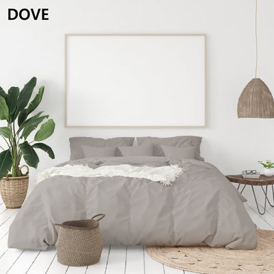 Royal Comfort - Balmain 1000TC Bamboo cotton Quilt Cover Sets (King) - Dove - Payday Deals