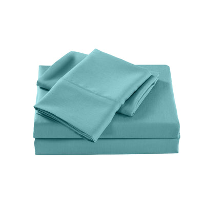 Royal Comfort Bamboo Cooling 2000TC Sheet Set - King Single-Aqua