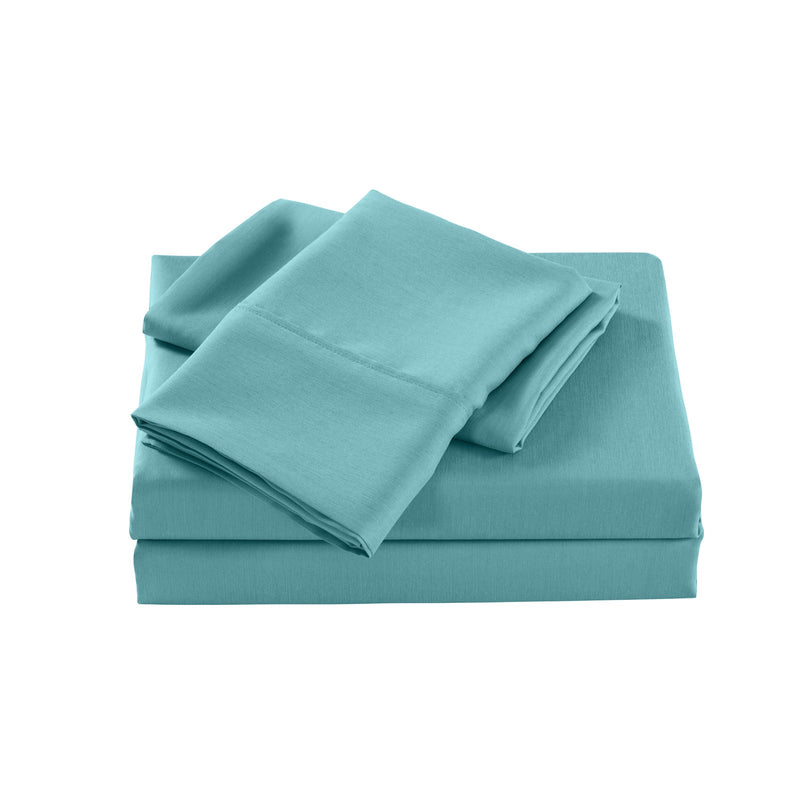 Royal Comfort Bamboo Cooling 2000TC Sheet Set - King Single-Aqua