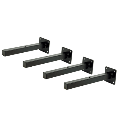 20cm Floating Shelf Brackets Industrial Metal Shelving Supports 4-Pack