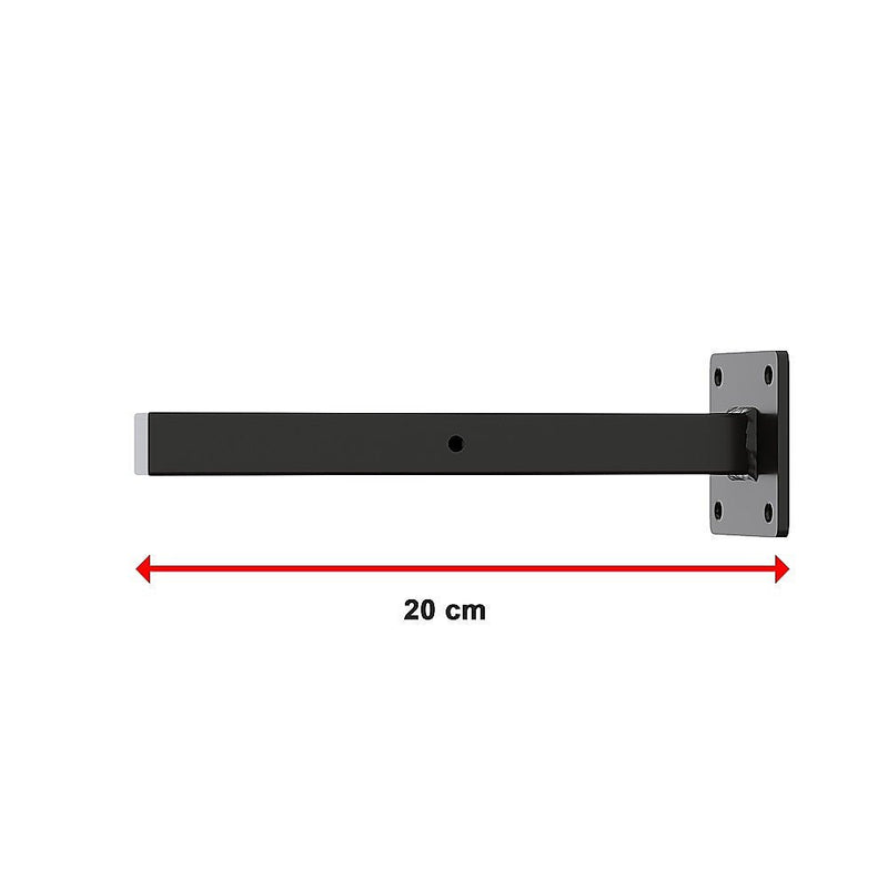 20cm Floating Shelf Brackets Industrial Metal Shelving Supports 4-Pack - Black Payday Deals