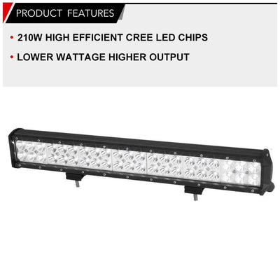 20inch Cree LED Light Bar Flood Spot Combo Plus Number Plate Frame