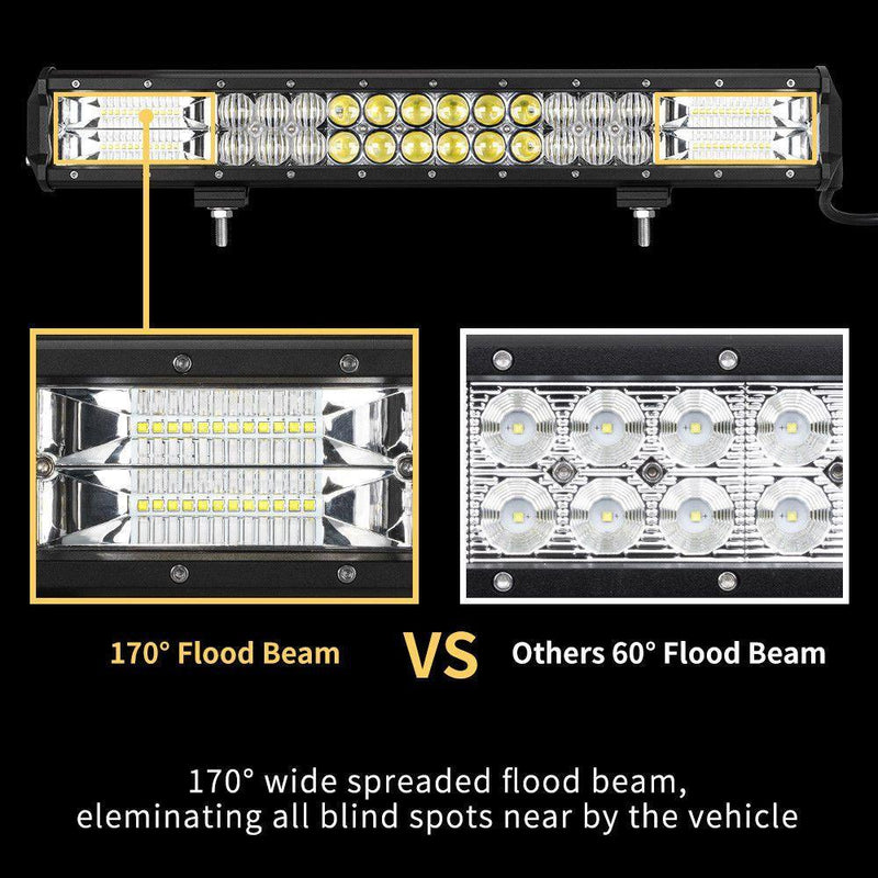 20inch LED Light Bar Osram Spot Flood combo Plus Number Plate Frame Offroad 4WD