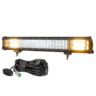 20Inch LED Light Bar Work Driving Dual color Combo Beam Offroad 4WD Truck SUV