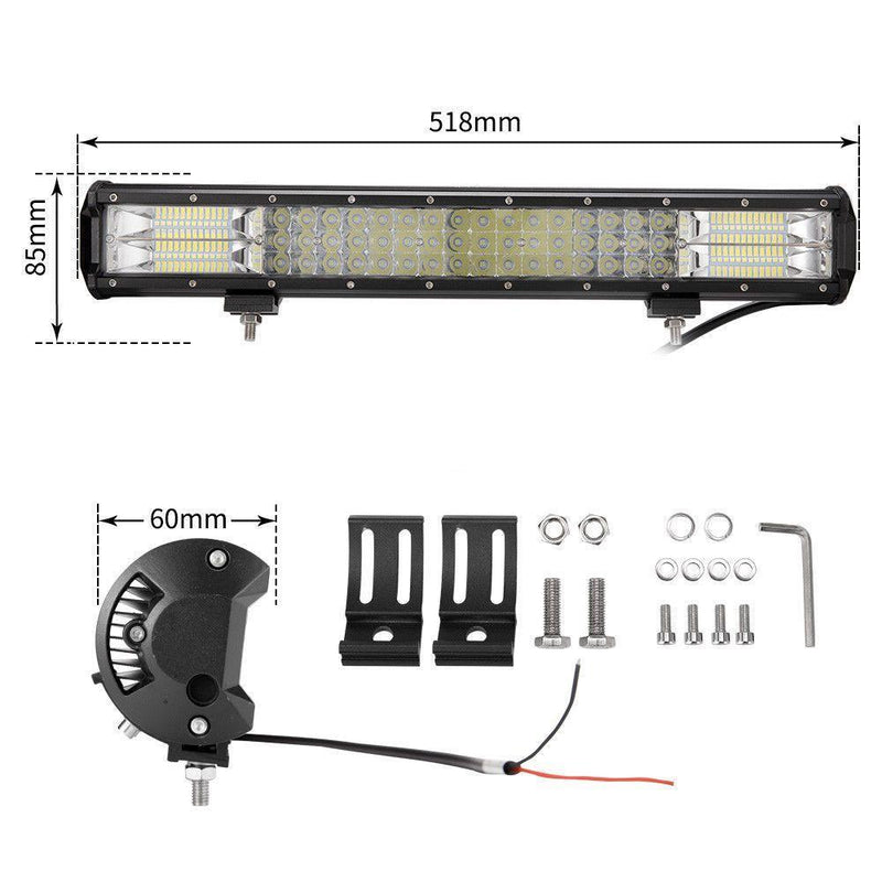 20Inch LED Light Bar Work Driving Triple Row Combo Beam Offroad 4WD Truck