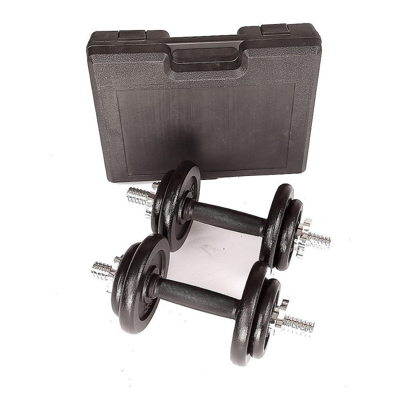 20kg Black Dumbbell Set with Carrying Case Payday Deals
