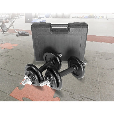 20kg Black Dumbbell Set with Carrying Case Payday Deals