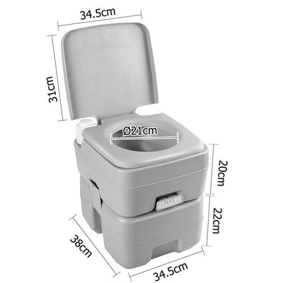 Weisshorn 20L Portable Outdoor Camping Toilet - Grey Payday Deals