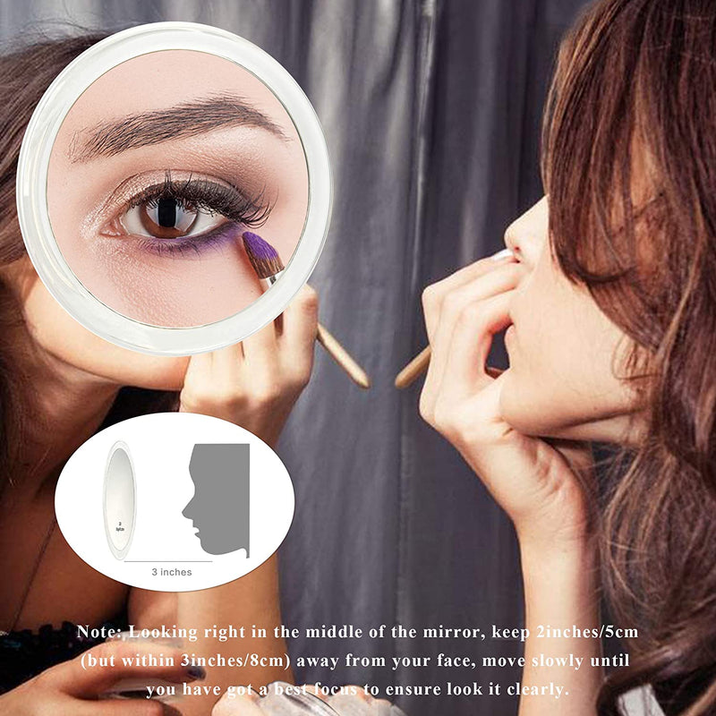 20X Magnifying Hand Mirror Two Sided Use for Makeup Application, Tweezing, and Blackhead/Blemish Removal (12,5 cm) Payday Deals