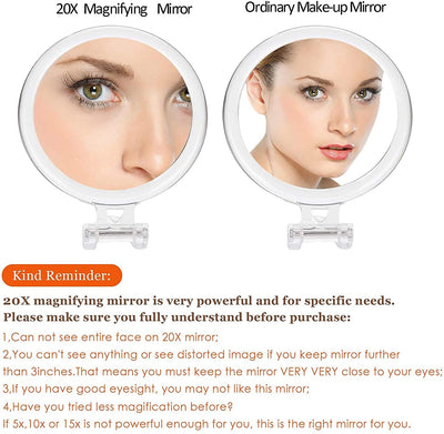 20X Magnifying Hand Mirror Two Sided Use for Makeup Application, Tweezing, and Blackhead/Blemish Removal (12,5 cm Black) Payday Deals