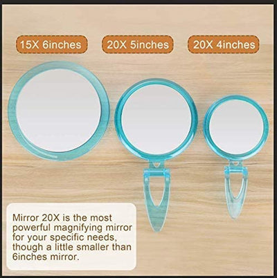 20X Magnifying Hand Mirror Two Sided Use for Makeup Application, Tweezing, and Blackhead/Blemish Removal (12,5 cm Black) Payday Deals