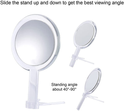 20X Magnifying Hand Mirror Two Sided Use for Makeup Application, Tweezing, and Blackhead/Blemish Removal (15 cm Silver) Payday Deals