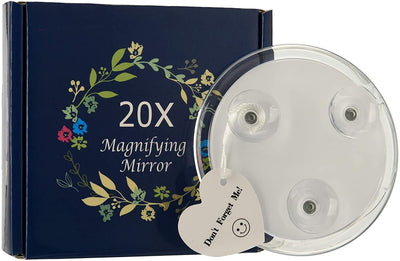 20X Magnifying Hand Mirror with 3 Suction Cups Use for Makeup Application, Tweezing, and Blackhead/Blemish Removal (10 cm) Payday Deals