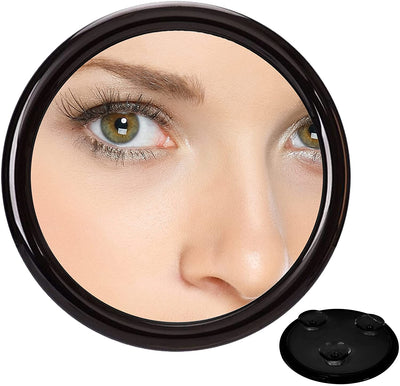 20X Magnifying Hand Mirror with Suction Cups Use for Makeup Application, Tweezing, and Blackhead/Blemish Removal (15 cm Black) Payday Deals