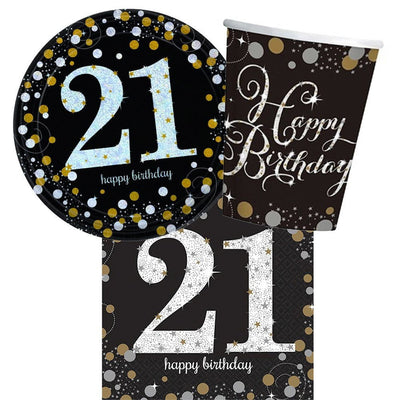 21st Birthday Sparkling Celebration 8 Guest Tableware Pack Payday Deals
