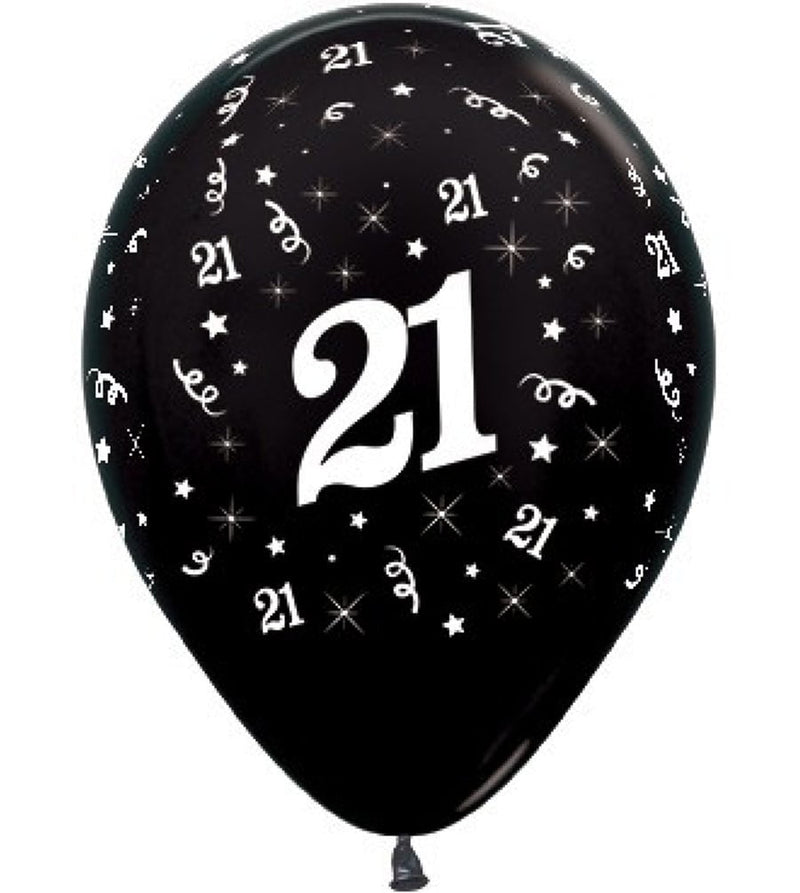 21st Metallic Black Latex Balloons 25 Pack Payday Deals