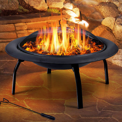 22" Portable Outdoor Fire Pit BBQ Grail Camping Garden Patio Heater Fireplace Payday Deals