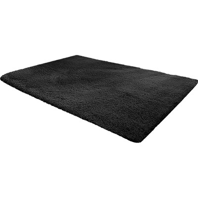 230x160cm Floor Rugs Large Shaggy Rug Area Carpet Bedroom Living Room Mat - Black Payday Deals