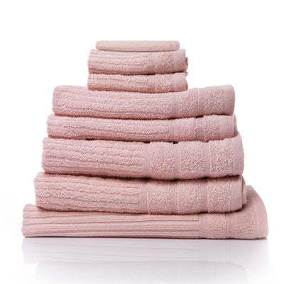 Royal Comfort Eden Egyptian Cotton 600 GSM 8 Piece Towel Pack Blush - Payday Deals