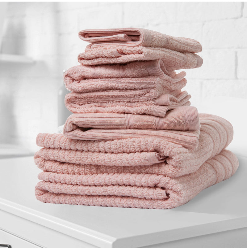 Royal Comfort Eden Egyptian Cotton 600 GSM 8 Piece Towel Pack Blush - Payday Deals