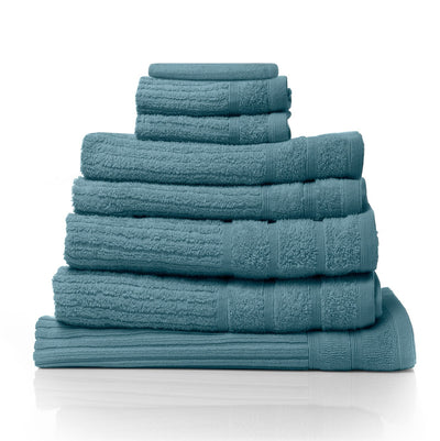 Royal Comfort Eden Egyptian Cotton 600 GSM 8 Piece Towel Pack Turquoise