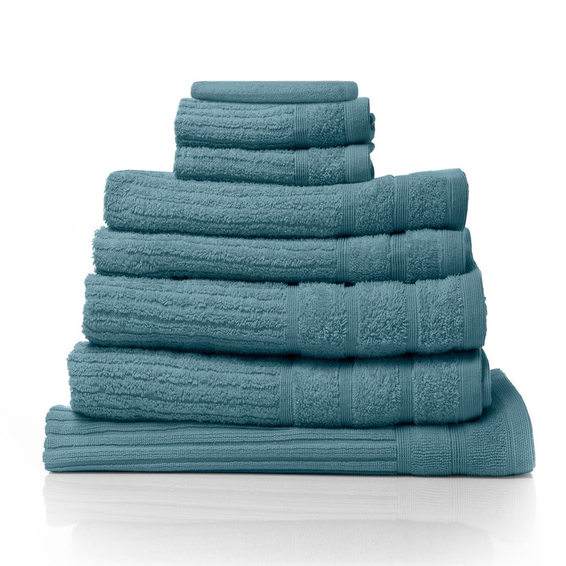 Royal Comfort Eden Egyptian Cotton 600 GSM 8 Piece Towel Pack Turquoise - Payday Deals
