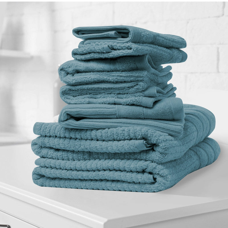Royal Comfort Eden Egyptian Cotton 600 GSM 8 Piece Towel Pack Turquoise - Payday Deals