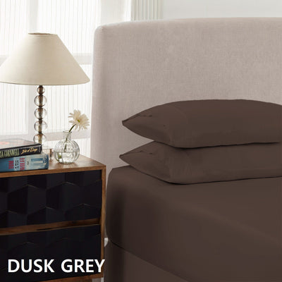 Royal Comfort 1500 TC Cotton Rich Fitted sheet 3 PC Set Queen-Dusk Grey