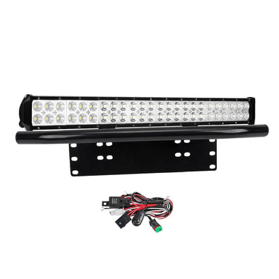 23Inch Led Light Bar and Number Plate Frame with Wiring Loom Harness Offroad 4WD Payday Deals