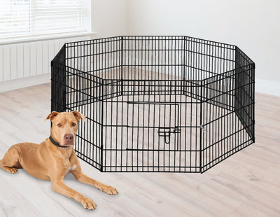 24" 8 Panel Pet Dog Playpen Puppy Exercise Cage Enclosure Fence Play Pen Payday Deals
