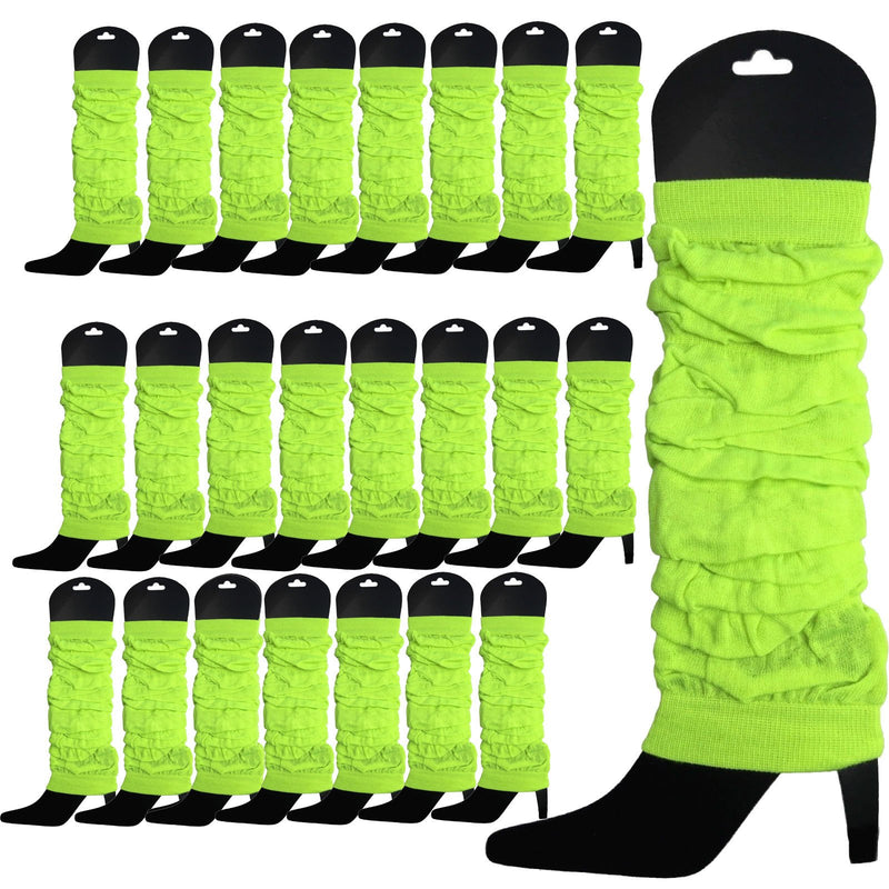 24 LEG WARMERS Knitted Womens Neon Party Knit Ankle Fluro Dance Costume 80s BULK Payday Deals