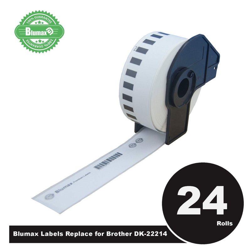 24 Pack Blumax Alternative White labels for Brother DK-22214 12mm x 30.48m Continuous Length Payday Deals